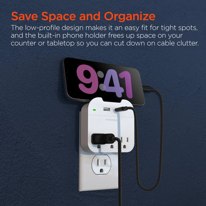 Hypergear Wall Adapter Power Strip 3 Outlets