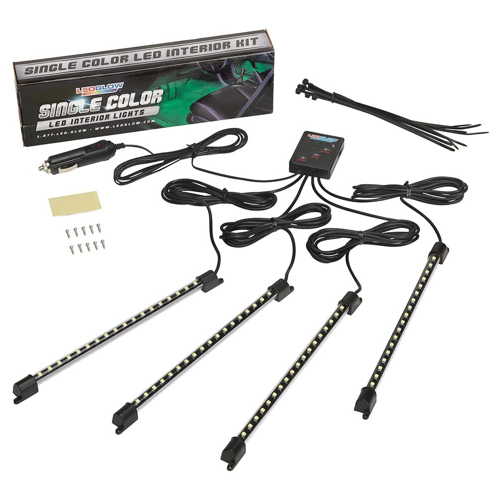 4Pc Blue LED Interior Underdash Lighting Kit